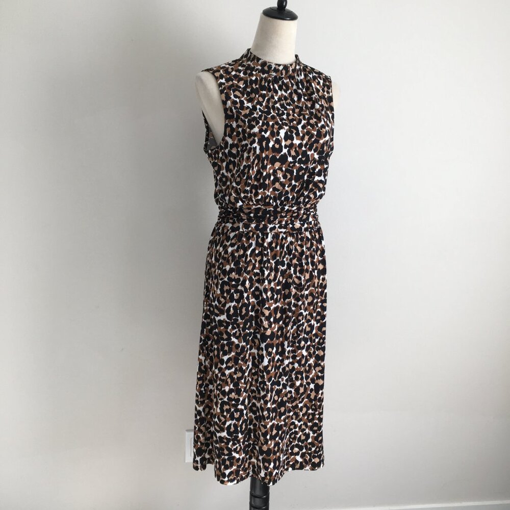 NWT LEOTA MultiColor Leo Ginger Root Print Pleated Waist Jersey Dress